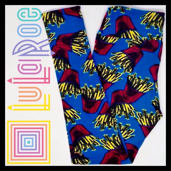 LuLaRoe Pants - LuLaRoe OS Leggings FRENCH FRIES RARE UNICORN HTF